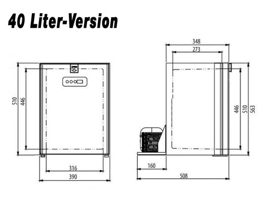 Frigorifero da 40 litri con vano congelatore 39Lx51Hx35P