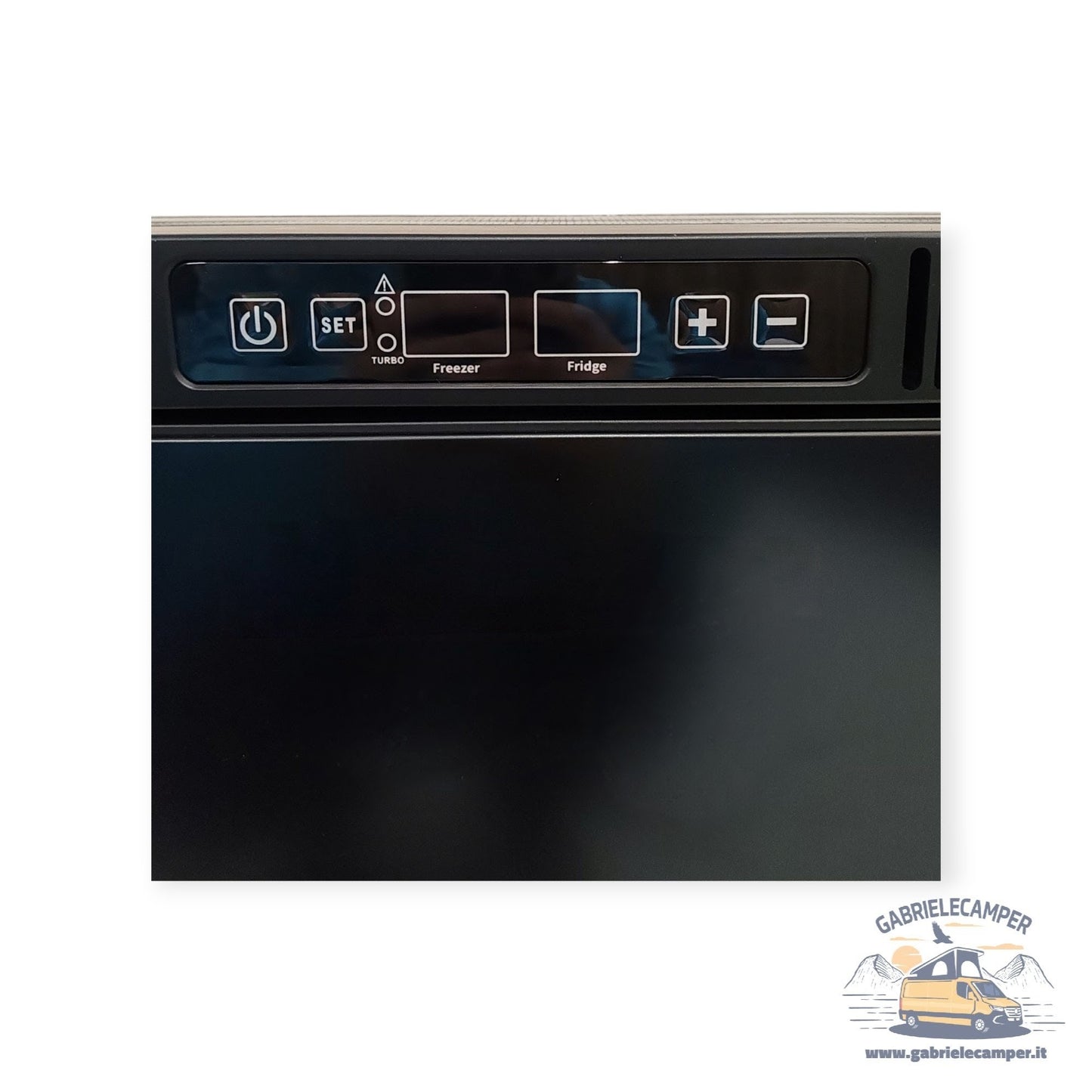 Frigorifero a compressore 12/24V 105 Litri NERO con congelatore (47,5Lx81Hx53P)