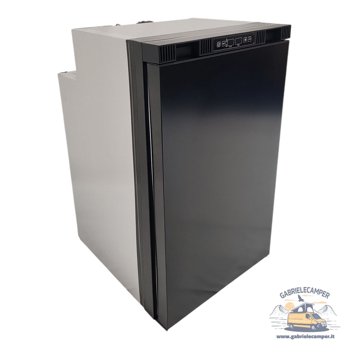 Frigorifero a compressore 12/24V 105 Litri NERO con congelatore (47,5Lx81Hx53P)