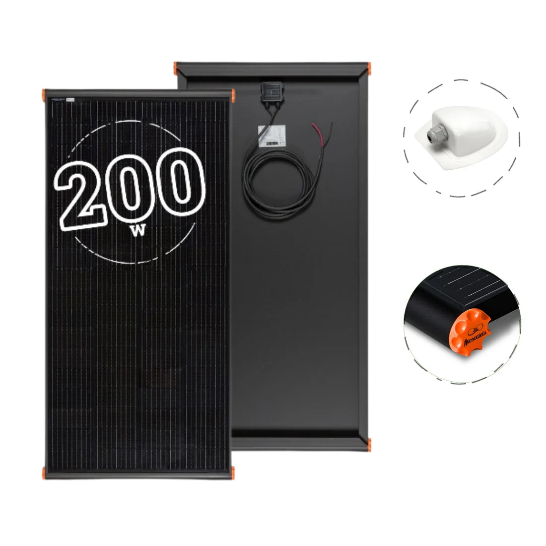 PANNELLO SOLARE CAMPER 200W BLACK BOOST - 42V