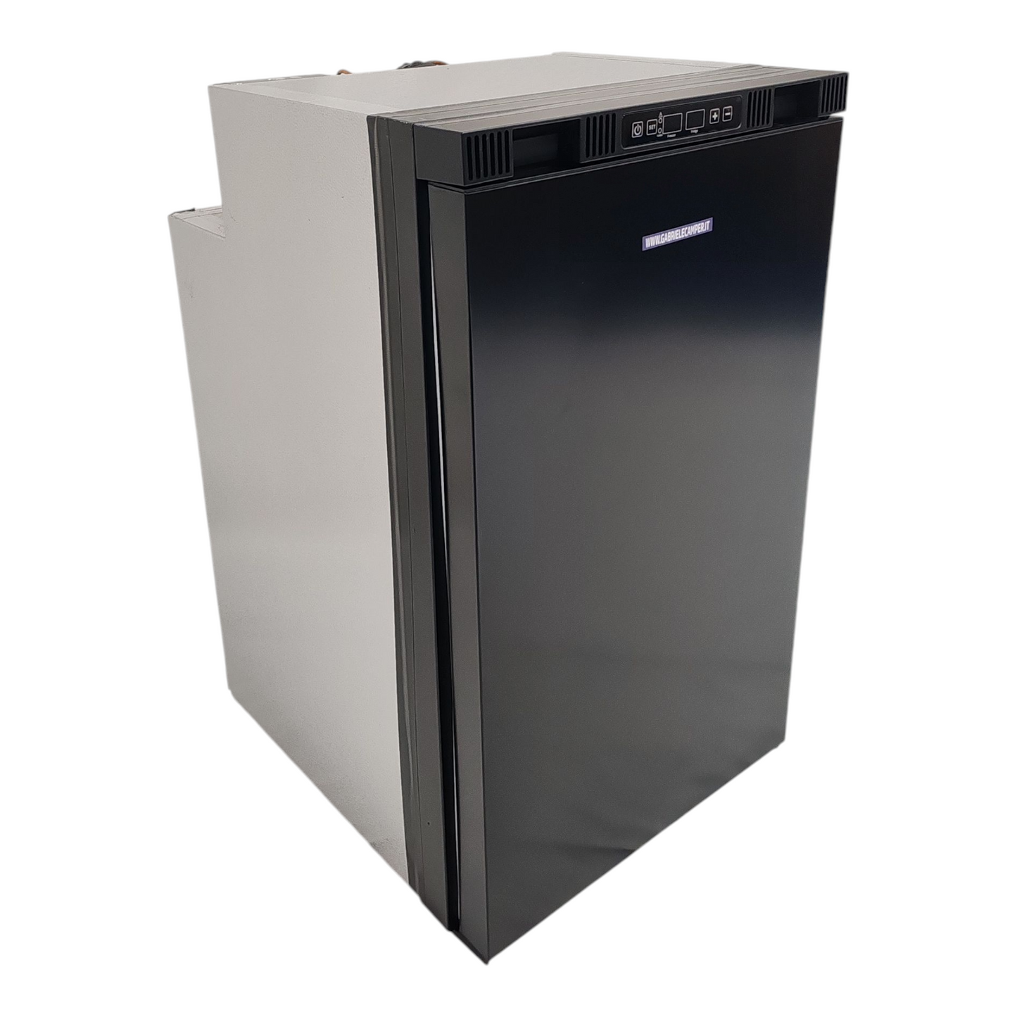 Frigorifero a compressore 12/24V 105 Litri NERO con congelatore (47,5Lx81Hx53P)