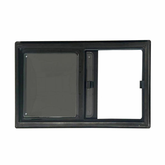 Finestra scorrevole oscurata 1000x500 (doppia parete, complanare, 3 telai)