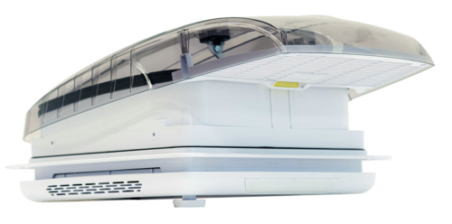 Oblò camper motorizzato 400x400 con telecomando con zanzariera