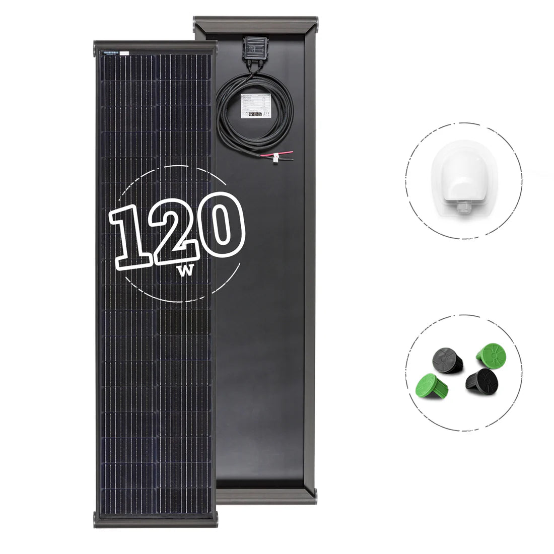 PANNELLO SOLARE CAMPER 120W STRETTO BLACK BOOST