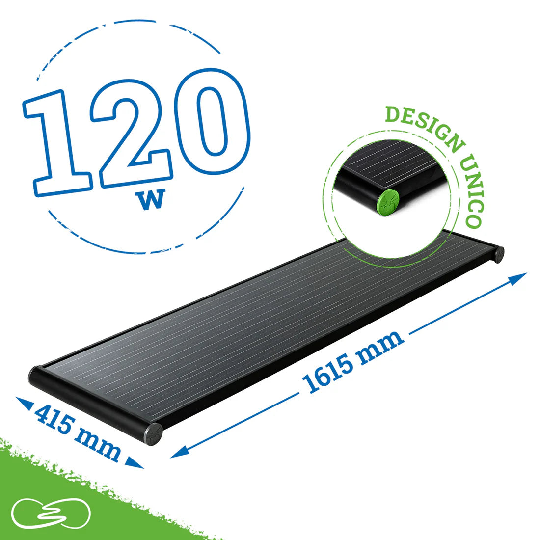 PANNELLO SOLARE CAMPER 120W STRETTO BLACK BOOST