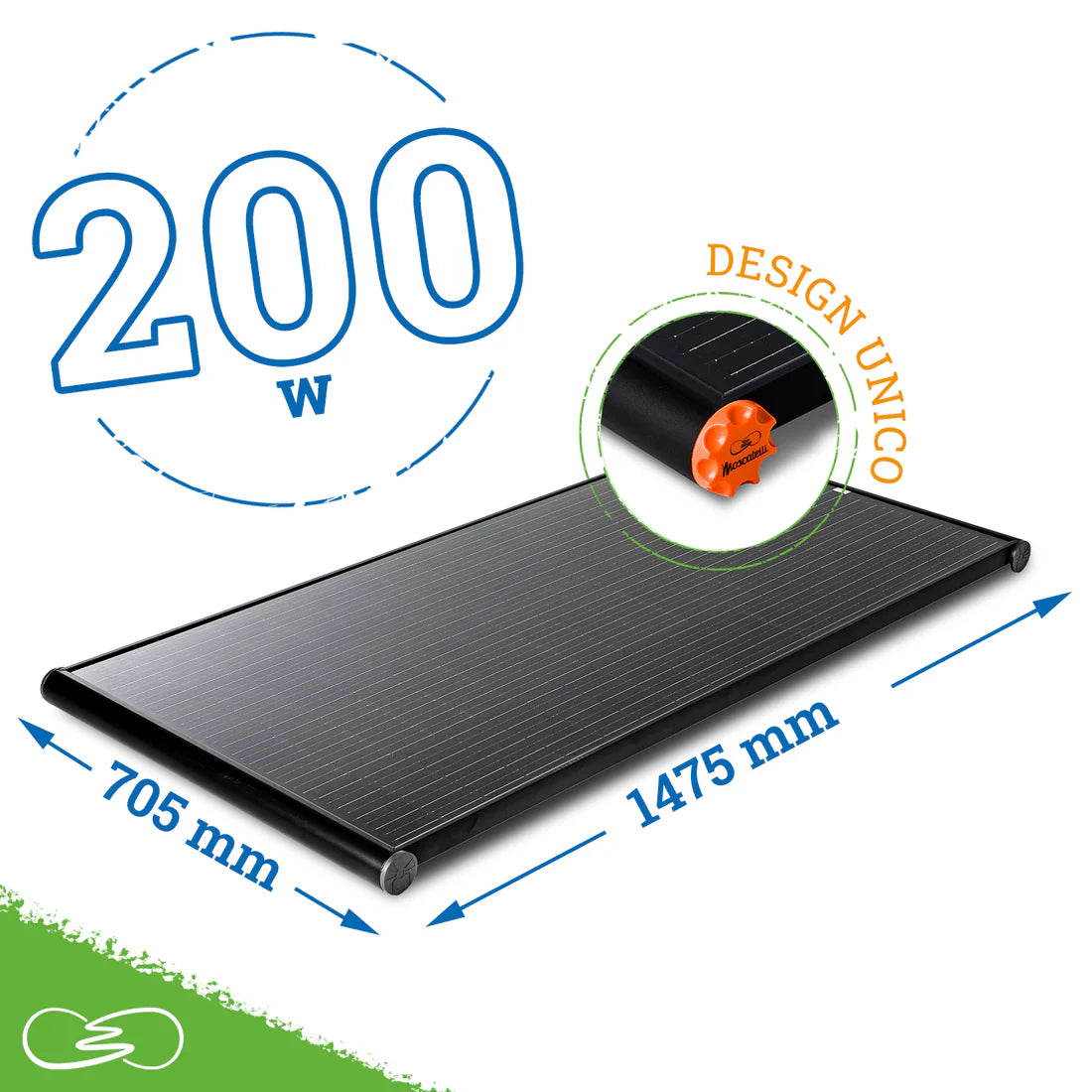 PANNELLO SOLARE CAMPER 200W BLACK BOOST - 42V