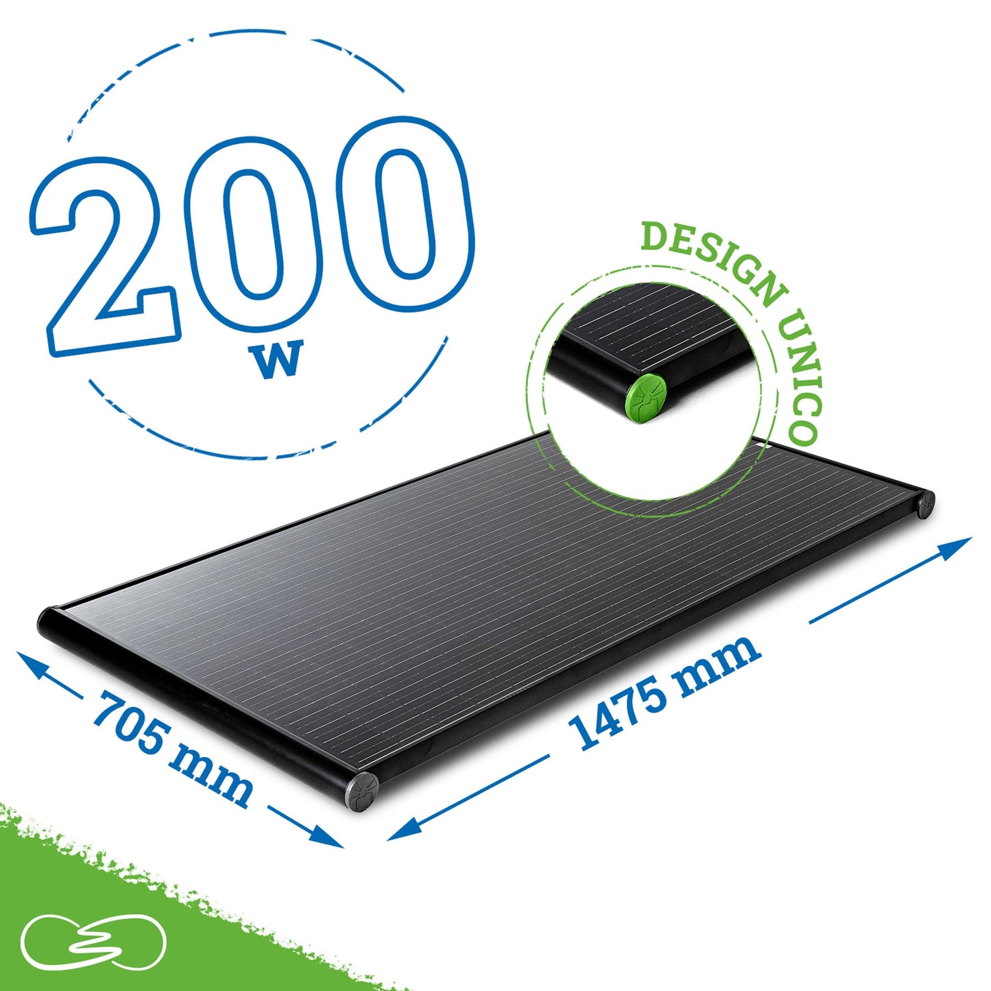 PANNELLO SOLARE CAMPER 200W BLACK BOOST